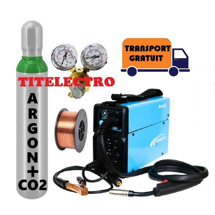 Aparat sudura Novo MIG 130 + butelie 8L plina argon CO2 + ceas + sarma