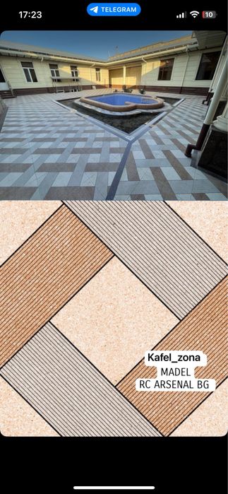 Keromagranit kafel/ hovli uchun/burchatka/Кафель