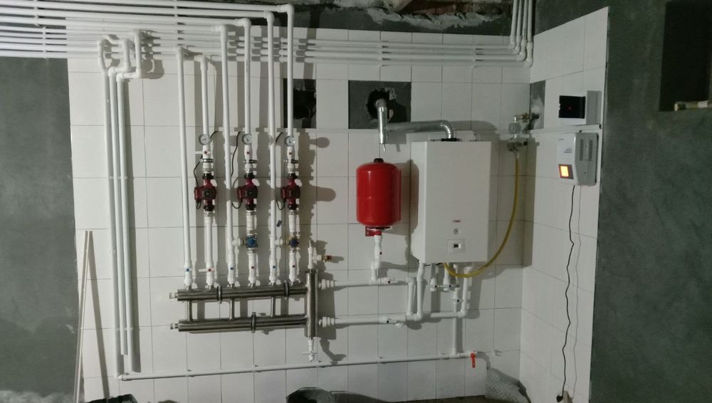 Монтаж  систем Отопления двухконтурные котлы на дома коттеджи здания!