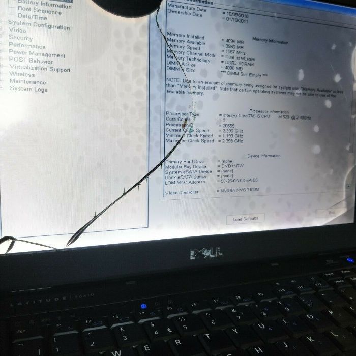 Продавам за части Dell latitude E6410 Лаптоп