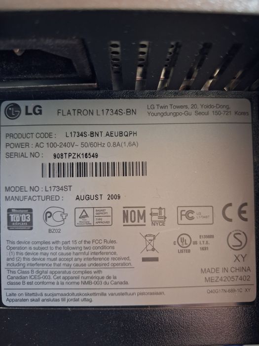 Монитор для компьютера Не рабочий.