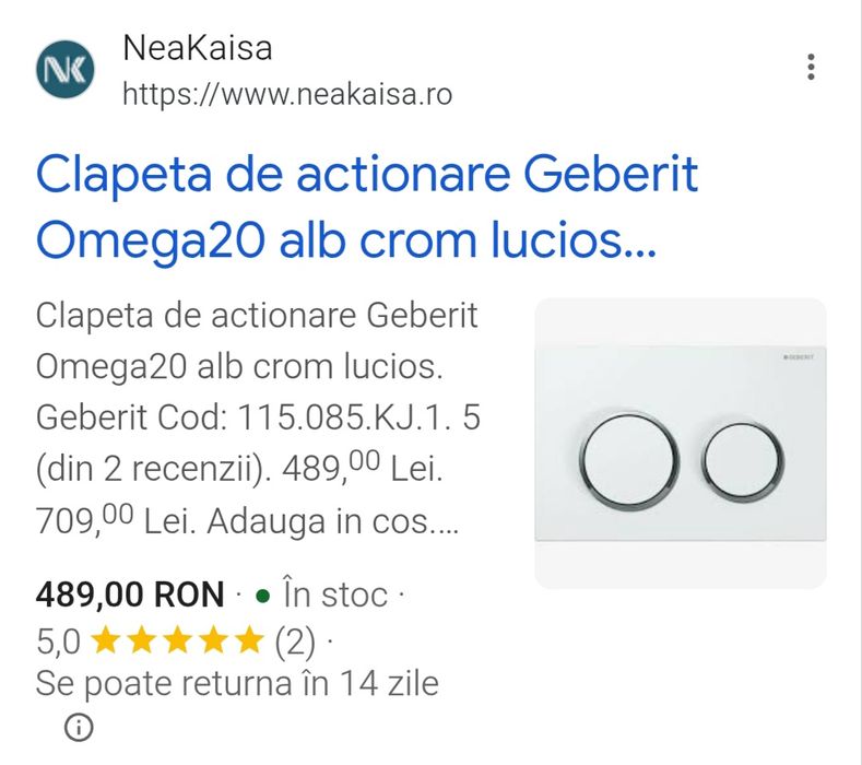 Vând Clapeta Geberit Sigma 20