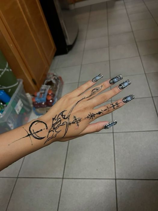 временное тату рисунки хной и jaguagel