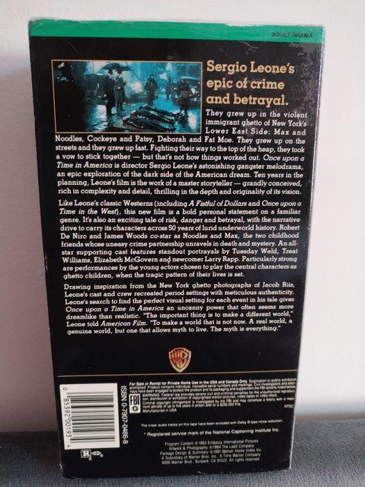 Once upon a Time in America VHS Sigilat