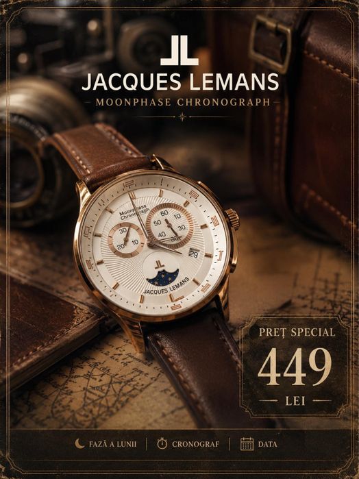 Ceas barbatesc model deosebit - Jacques Lemans