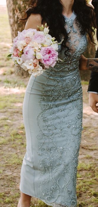 Rochie elegantă albastru pastel