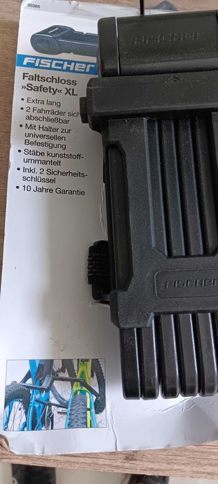 Сгъваема ключалка FISCHER XL 110 см със скоба за 1 или 2 велосипеда!