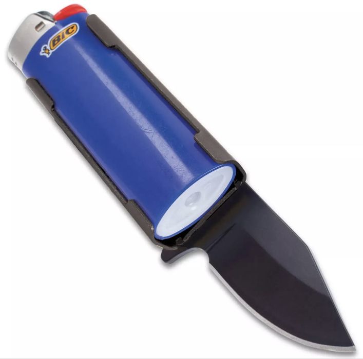 Калъф за запалка, джобно ножче, щипка за пари и щипка за закачване,