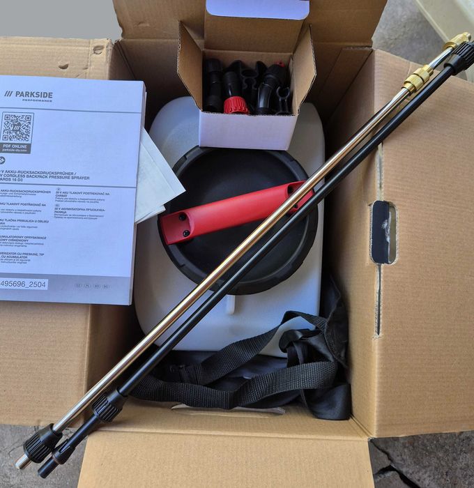 Акумулаторна гръбна пръскачка Parkside Performance 20V (PPARDS 16 D3) – 16L – НОВА