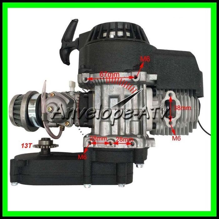 Motor Pocket Bike Mini Atv Motocicleta 60cc cu reductor Piston 44MM