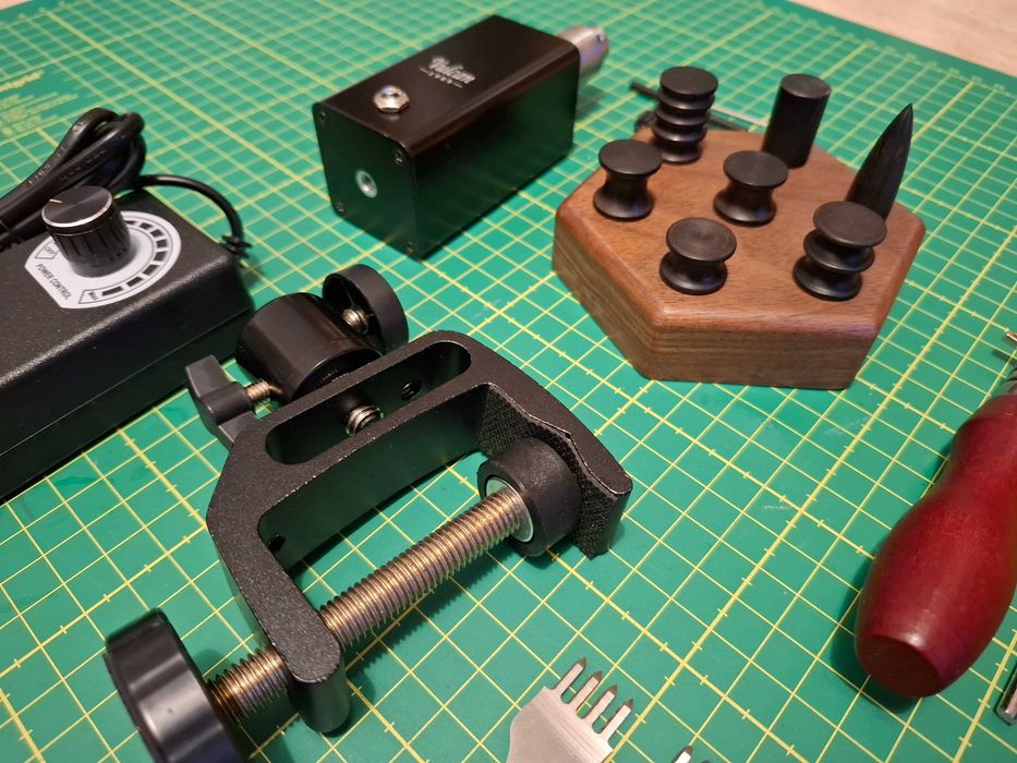 Set profesional burnisher electric pielarie, curele, piele + unelte