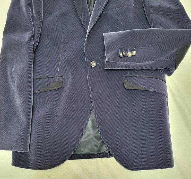 Sacou nou catifea bărbați mărime 46 blue/petrol