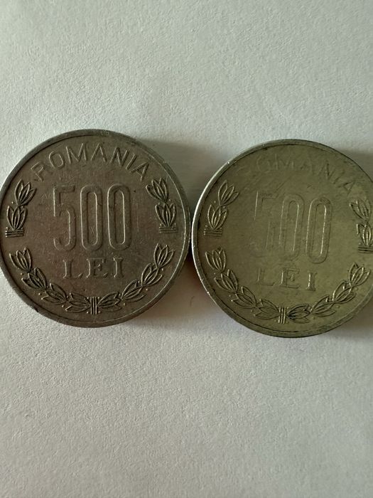 Monede 500 lei de vanzare. Stare buna. Monedele sunt din anul 1999-2000 . Se pot vedea foarte clar in fotografiile pe care le-am atasat.