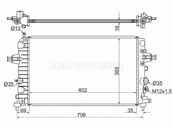 Радиатор Opel Astra