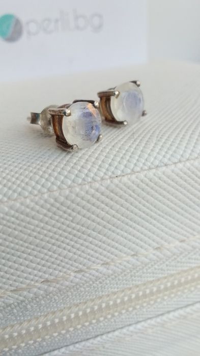 Сребърни обеци с Топаз/Цитрин/Лунен камък/Комплект с Аквамарин