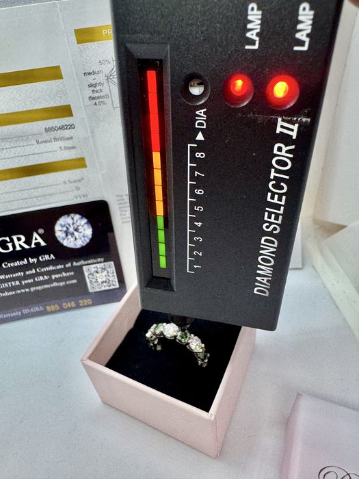 Сребърен пръстен с мойсанит (Диамант) 7 карата