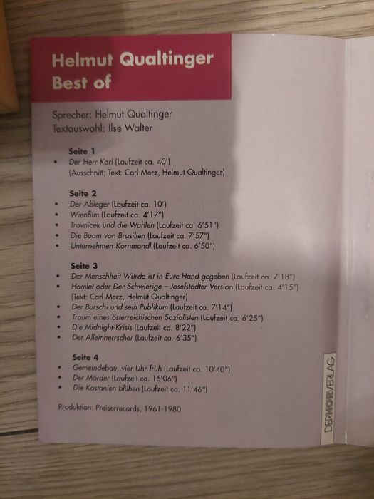 Helmut Qualtinger 2 kasete Best of Audiobook