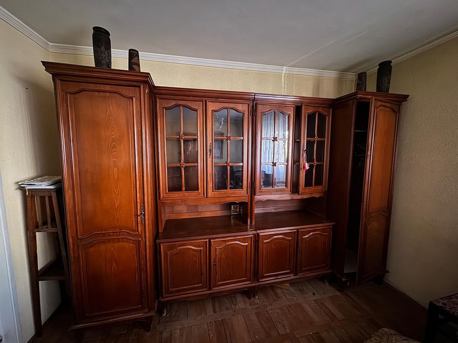 Mobila sufraderie din lemn, set canapea coltar si fotoliu