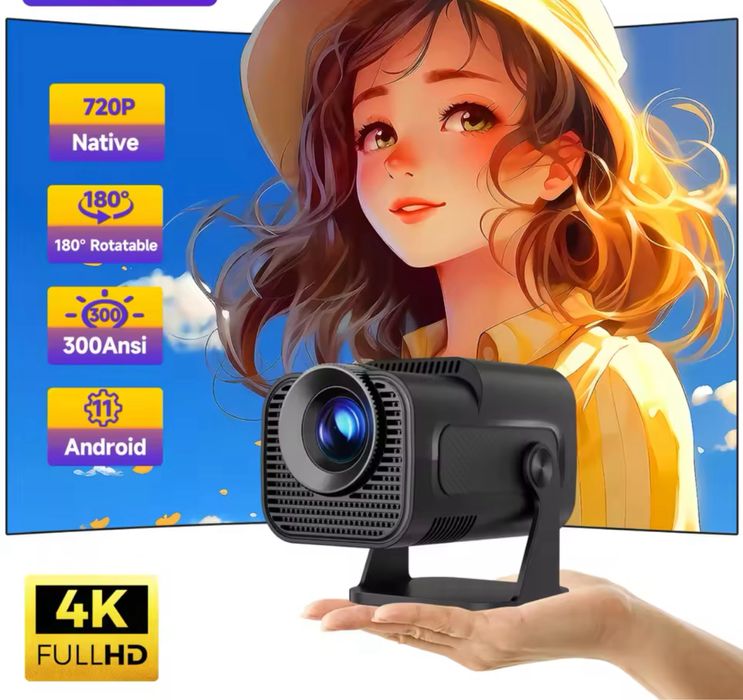 Videoproiector mini android 4K / wireless /Youtube/ Netflix fara cablu
