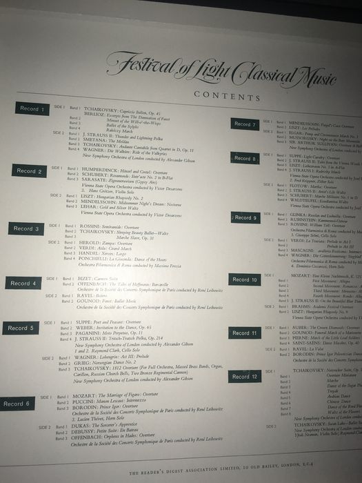 Плочи Класическа музика-12 БР.Комплект в кутия.Има  книга с биография