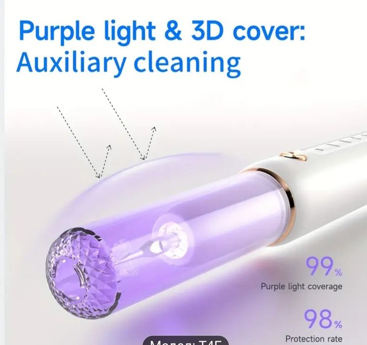 CURVY MOON Комплект за почистване на зъби с LED светлина и 5 режима