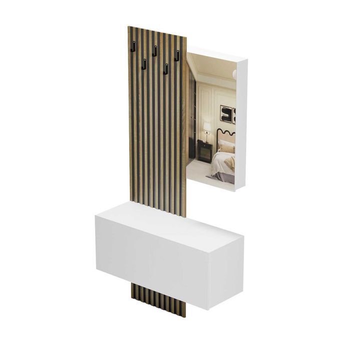 Комплект за Антре Puzzle-home HM18080, Меламин, Два цвята