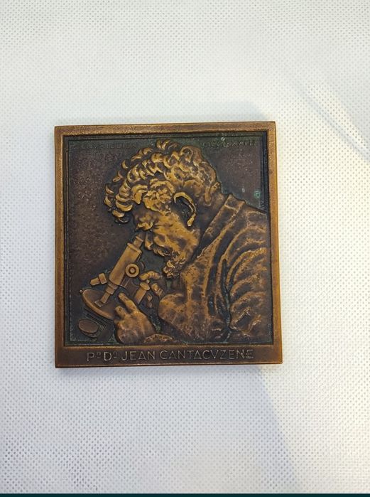 Plachetă Bronz 1933 Prof. Dr. Ion Cantacuzino Gravură André Lavrillier