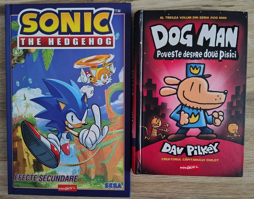 Cărți benzi desenate Sonic și Dog Man