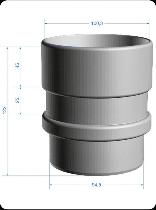 Муфта трубы соединительная Docke LUX D100 Пломбир RAL9003