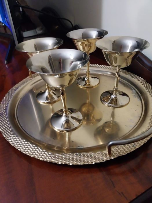 Италиански сервиз за шампанско с 24к златно покритие