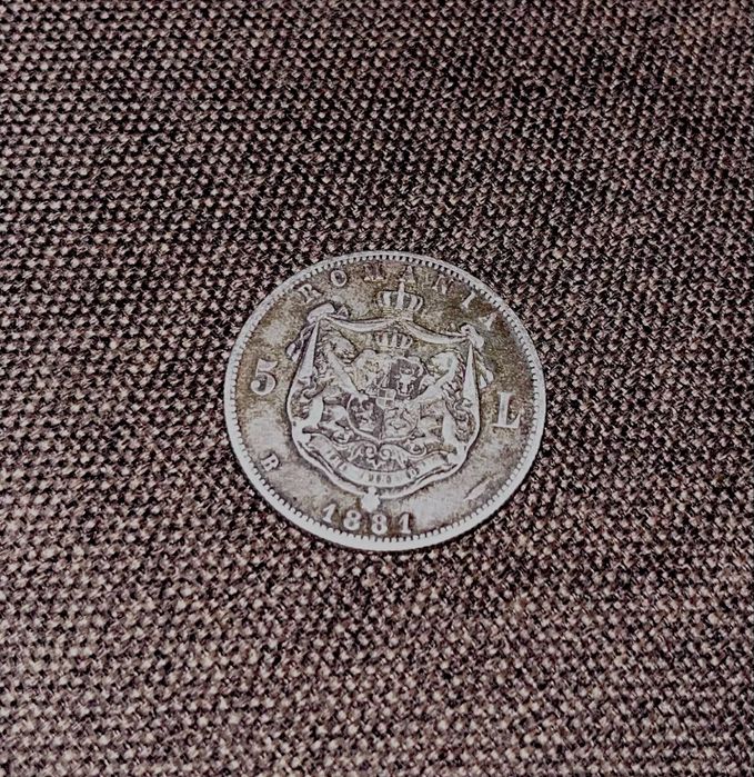 Moneda 5 Lei Regele Carol 1 [1881] Muchie simpla