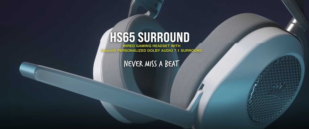 Gaming слушалки с микрофон Corsair HS65, Surround, Dobly Audio 7.1