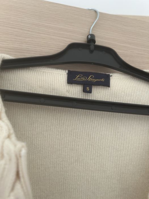 Cardigan , jacheta S, Luisa Spagnoli, cu fermoar, ecru, lana si casmir