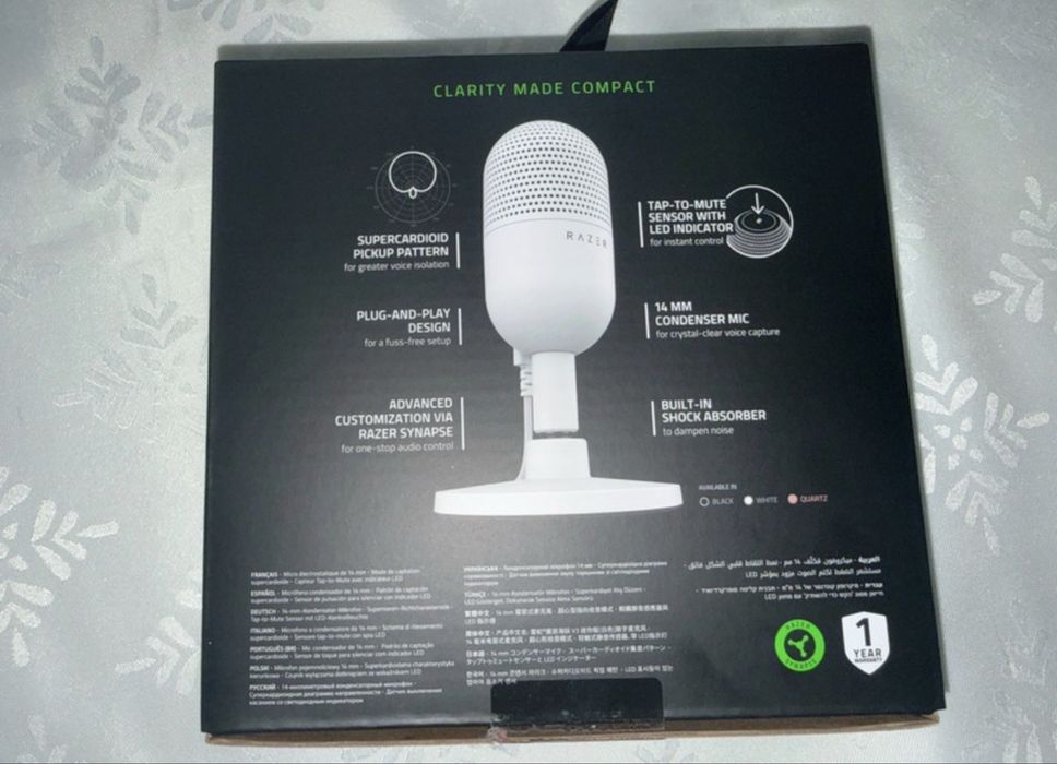 Microfon Gaming Seiren v3 mini White edition