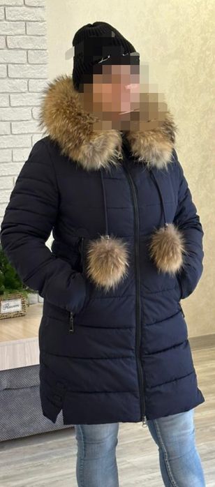 Зимний плащ с енотом