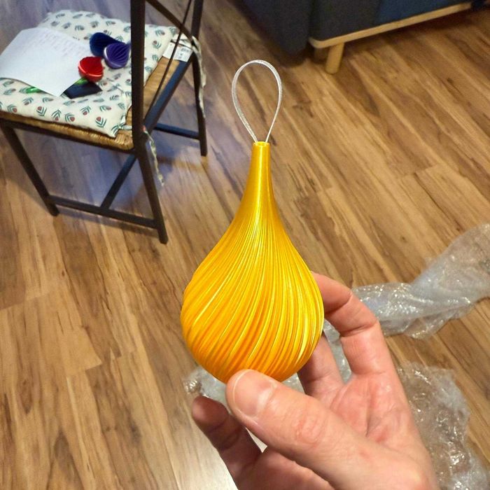 Frosted Twist Drop | Set 6 ornamente, într-o singură culoare-print 3D