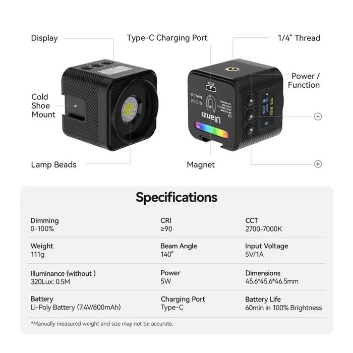 Lampa LED RGB Ulanzi L3