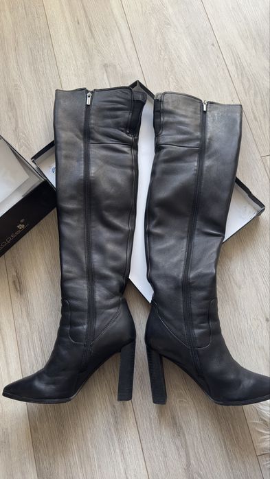 Кожанные ботфорты