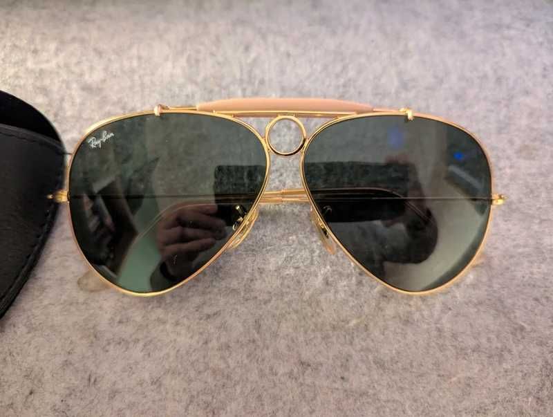 Ochelari de soare originali Ray Ban Shooter G15 Green Arista Gold
