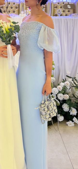 Вечернее платье голубое