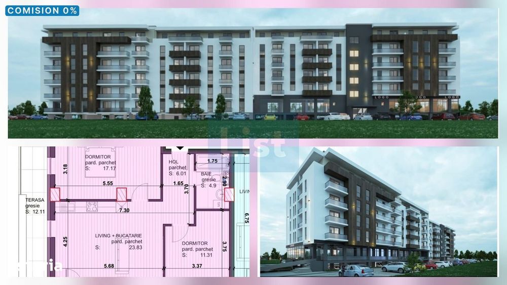 Apartament cu 3 camere, bloc nou, 2 terase Baia Mare Comision 0 — fotografia 1