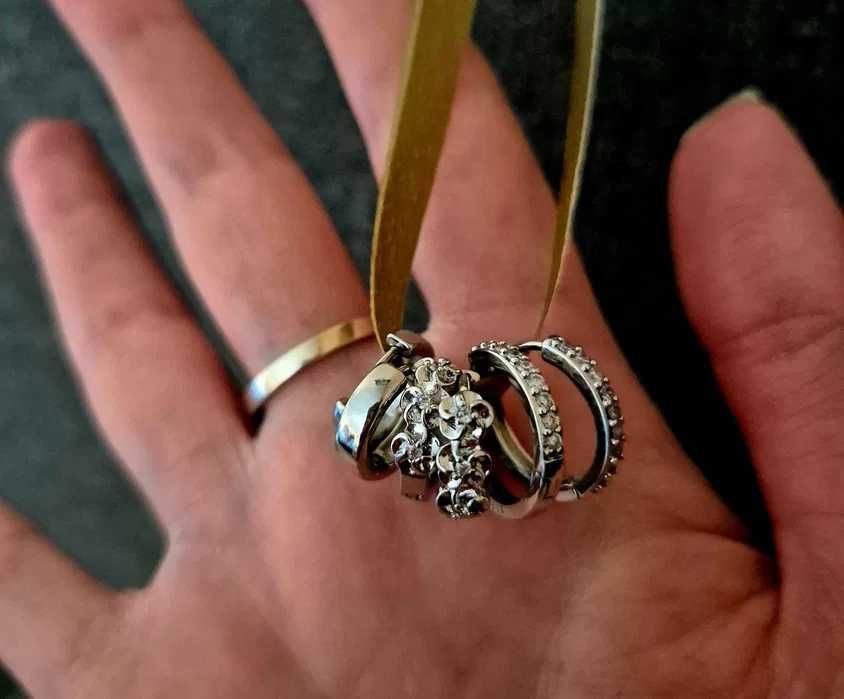 нови Сребърни обеци с цирконий нови сребърни обици обеци