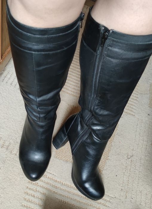 Cizme piele naturala negre 38 Vând/Schimb