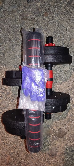 Гантели разборные 10 кг, каждая по 5 кг, штанга 10 кг