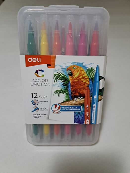 Двустранни цветни маркери с различни накрайници