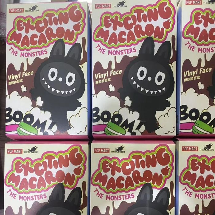 Labubu Exciting Macaron Black, Labubu Black, Черно Лабубу The Monsters