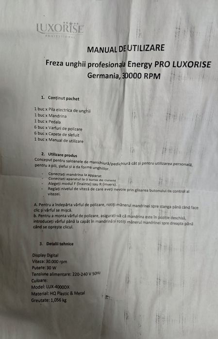 Pila de unghii Luxorise Energy Pro