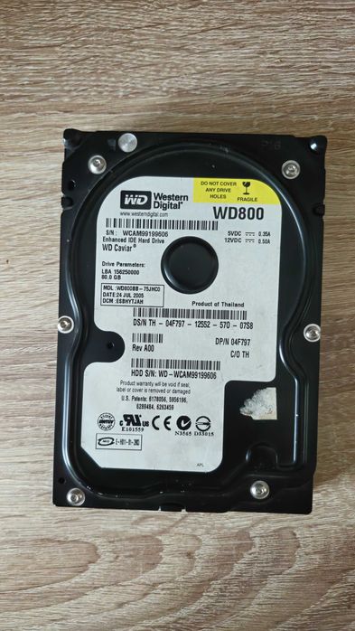 IDE жесткий диск WD на 80гб