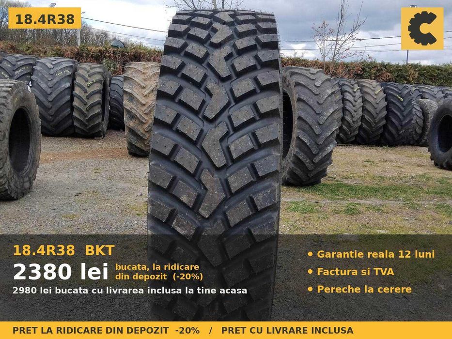 Cauciucuri 18.4-38 18.4R38 480/80R38 BKT ANVELOPE Tractor Spate U650 U683 Zetor MTZ Fiat SH GARANTIE Factura TVA Livrare