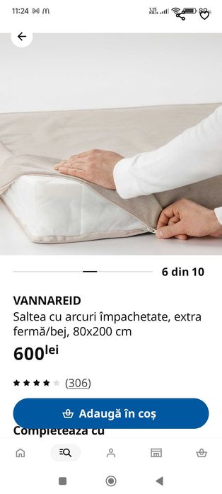 Saltea ikeea ferma cu arcuri